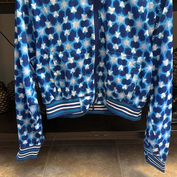 FREE PEOPLE MOVEMENT Top Seed Printed Tennis Activewear Jacket Blue Combo - Picture 9 of 16